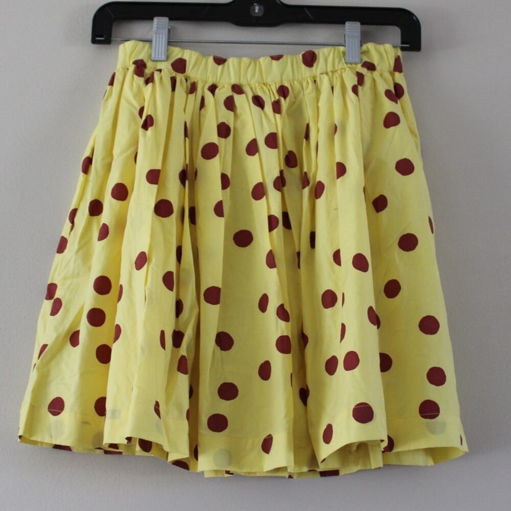 NWT Bonpoint Suzon Skirt Yellow Brown Polka‎ Dots A Line 12 Girls